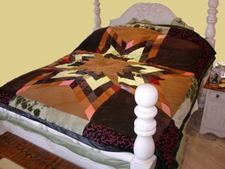 Patchwork Leather Bedspread